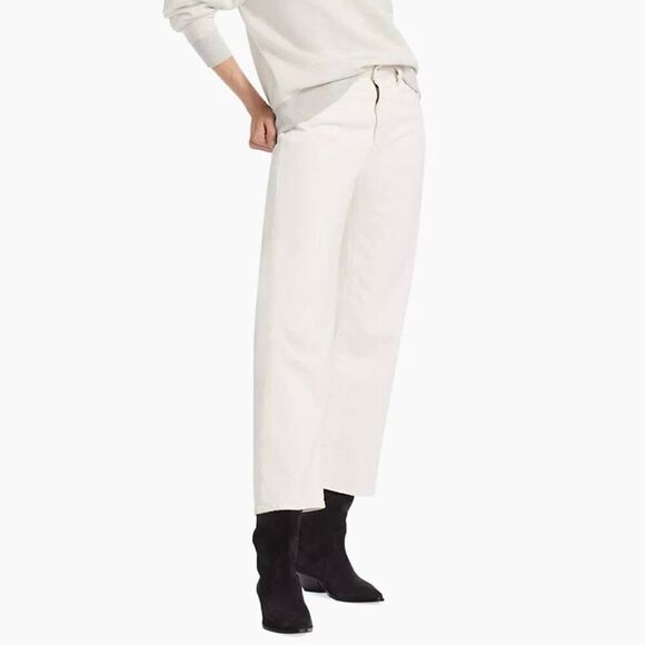 Mother Denim The Dodger Ankle Cream Straight Leg High Rise Jeans NWT Size 34 - Picture 1 of 9